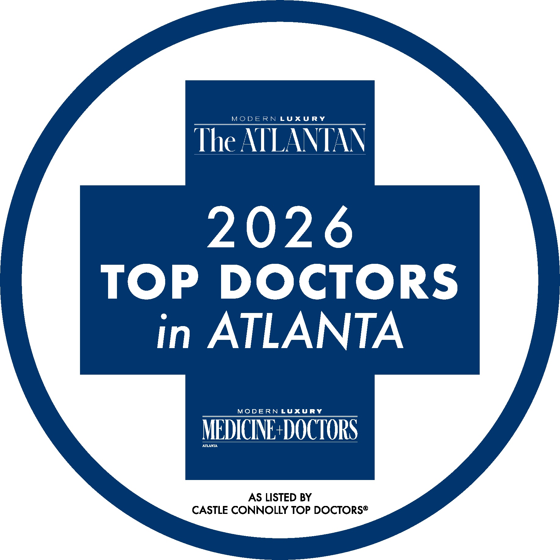 Top Doctors 2026 by Atlantan - Listed by Castle Connolly Top Docs