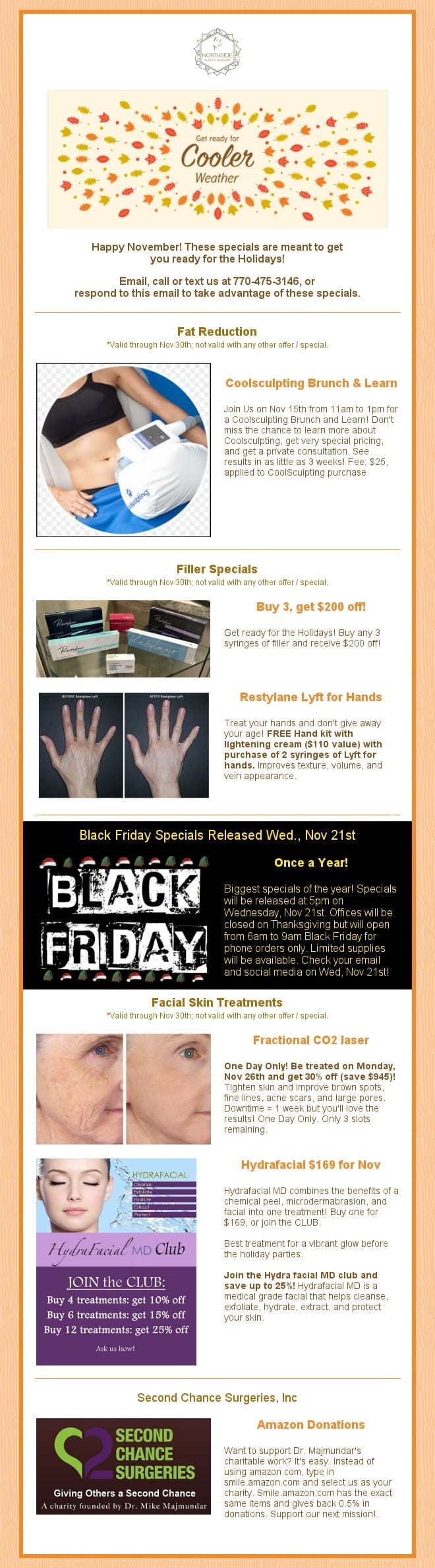 Patient Specials, Northside Plastic Surgery